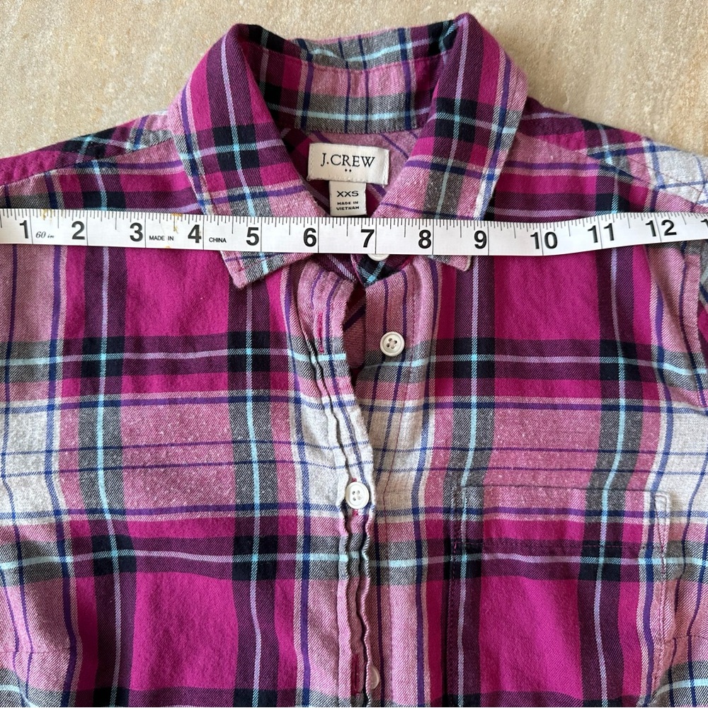 XXS - Plaid Button-Up Shirt in Pink and Black - Picture 11 of 11